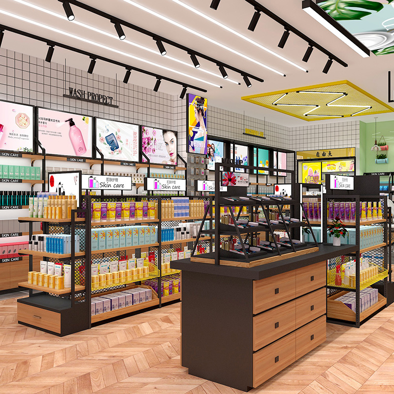 Boutique cosmetics display cabinets, chain beauty store shelves, shopping mall display shelves