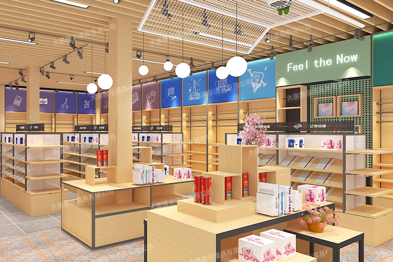 文具店货架，文具货架， 文具店道具，文具中岛柜， 文具店货架靠墙，大唐展示货架