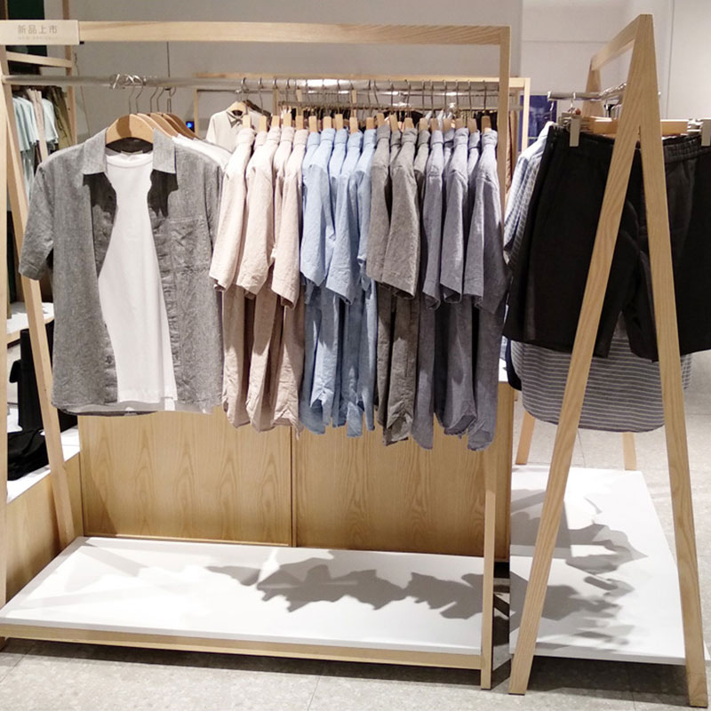 Small clothing store shelves