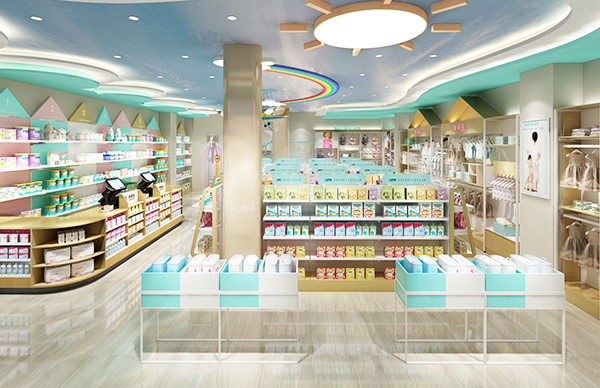Design and layout of mother and baby stores to increase customer traffic